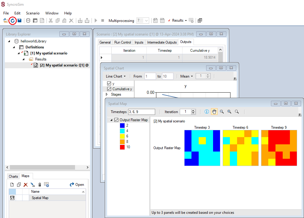 Using rsyncrosim with the SyncroSim Windows User Interface to map spatial data